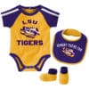 LSU Tigers Baby Gold Purple 3 Piece Creeper Set - Image 6