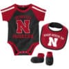 Nebraska Cornhuskers Baby Black Red 3 Piece Creeper Set - Image 6