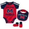 Mississippi Ole Miss Rebels Red Navy 3 Piece Creeper Set - Image 5