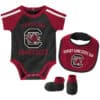 South Carolina Gamecocks Baby Black 3 Piece Creeper Set - Image 6