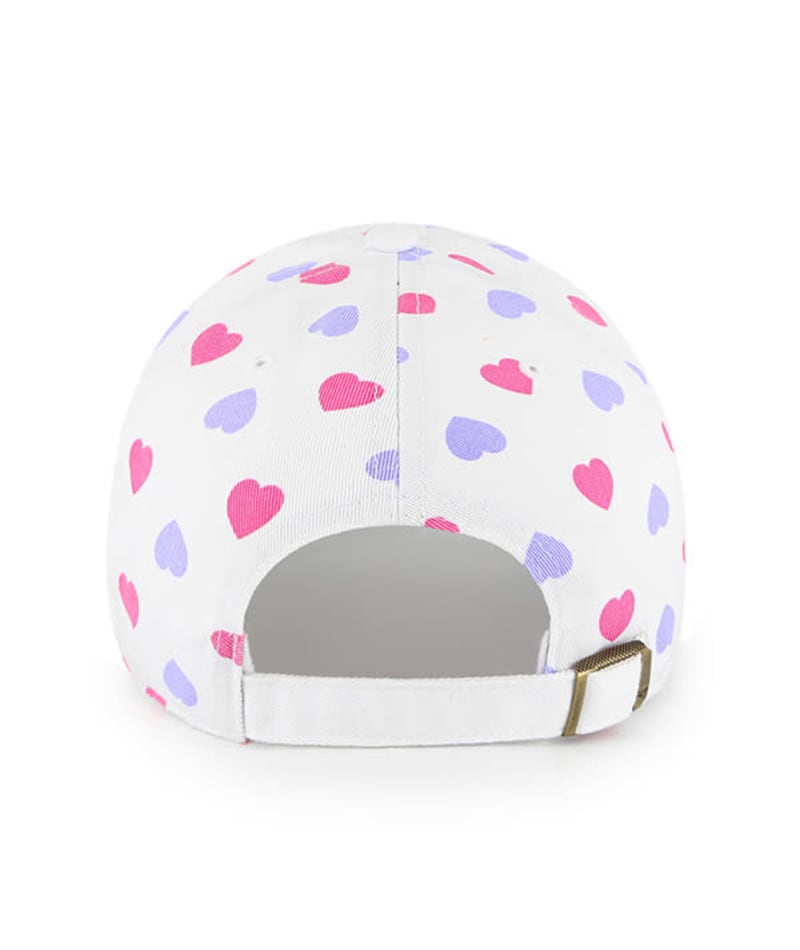 New York Yankees YOUTH Girls 47 Brand Jamboree White Pink Clean Up Adjustable Hat - Image 2