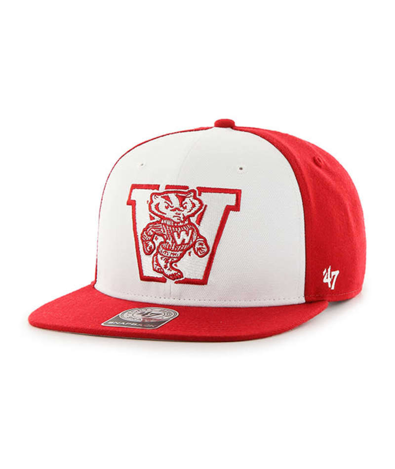 Wisconsin Badgers 47 Brand Sure Shot Accent Red Snapback Adjustable Hat - Image 3