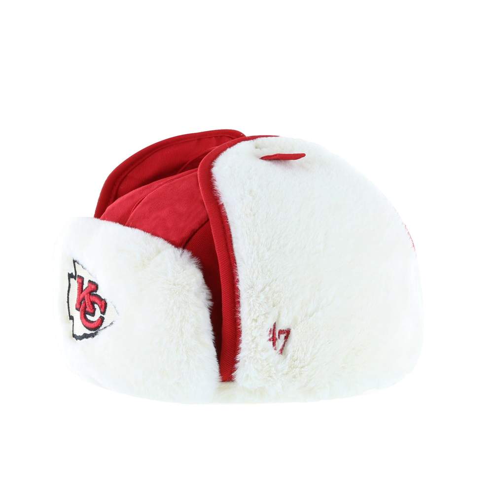 Kansas City Chiefs 47 Brand Red Trapper Knit Winter Hat - Image 2