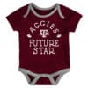 Texas A&M Aggies Baby 3 Pack Future Star Onesie Creeper Set - Image 2
