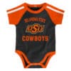 Oklahoma State Cowboys Baby Black Orange 3 Piece Creeper Set - Image 5