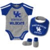Kentucky Wildcats Baby Gray Blue 3 Piece Creeper Set - Image 6