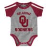 Oklahoma Sooners Baby Gray 3 Piece Creeper Set - Image 5