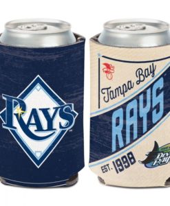 Tampa Bay Rays 12 oz Blue Cream Cooperstown Can Cooler Holder