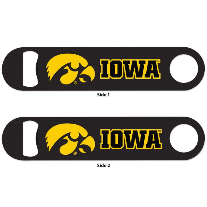 Iowa Hawkeyes Black Metal Bottle Opener 2-Sided