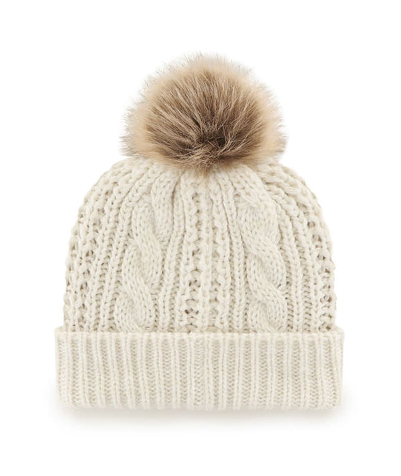 Wisconsin Badgers Women's 47 Brand White Cream Meeko Cuff Knit Hat - Image 2