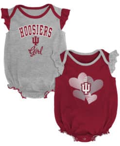 Indiana Hoosiers Baby Girl 2 Pack Onesie Creeper Set