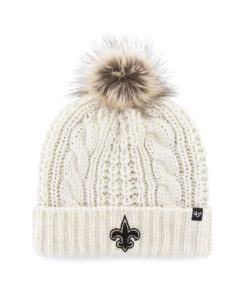 New Orleans Saints Women's 47 Brand White Cream Meeko Cuff Knit Hat