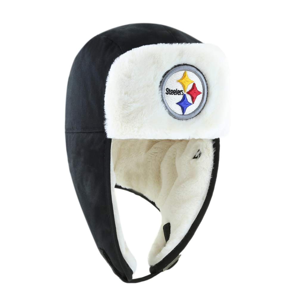 Pittsburgh Steelers 47 Brand Black Trapper Knit Winter Hat - Image 5