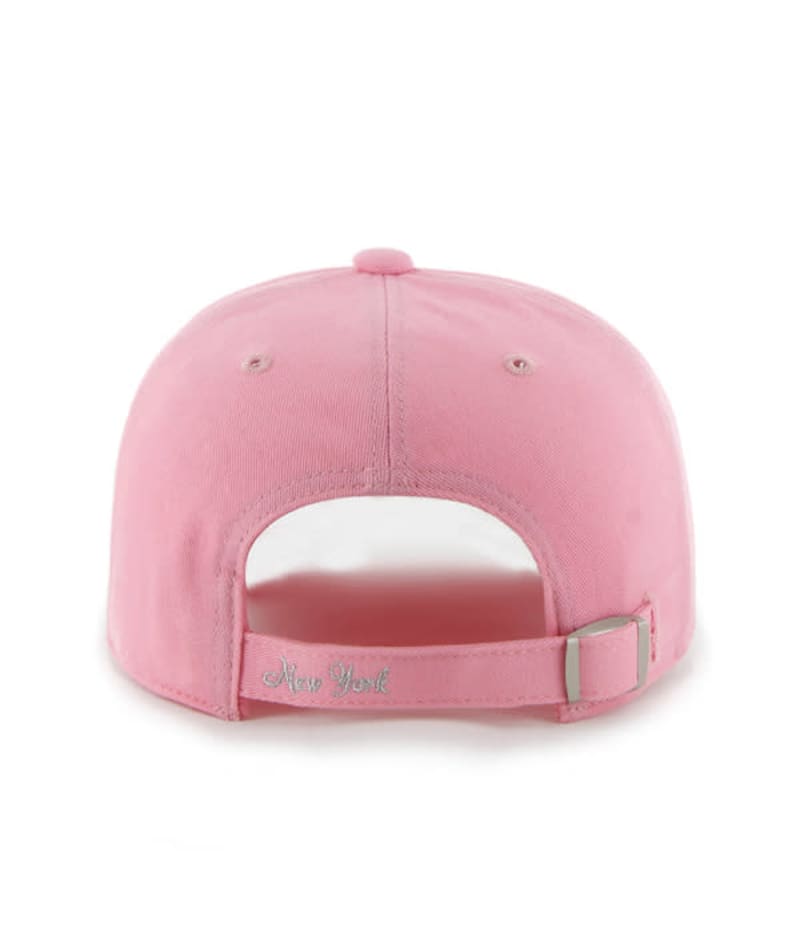New York Yankees Women's 47 Brand Sparkle Pink Rose Clean Up Adjustable Hat - Image 2