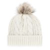 Cleveland Browns Women's 47 Brand Classic White Cream Meeko Cuff Knit Hat - Image 2