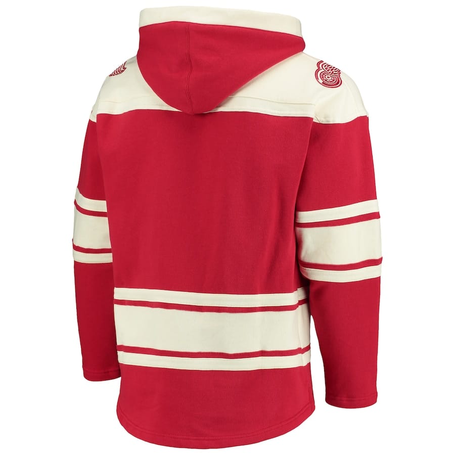 Detroit Red Wings Men's 47 Brand Vintage Red Pullover Jersey Hoodie - Image 3