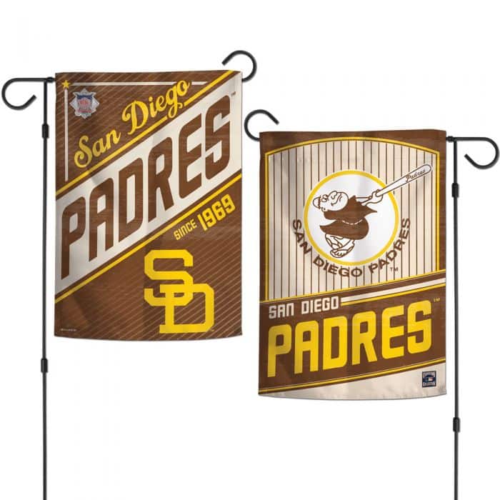 San Diego Padres 12.5″x18″ 2 Sided Brown Cooperstown Garden Flag