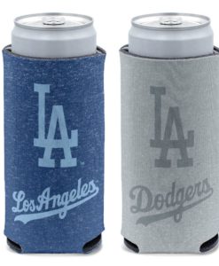 Los Angeles Dodgers 12 oz Heather Blue Gray Slim Can Cooler Holder