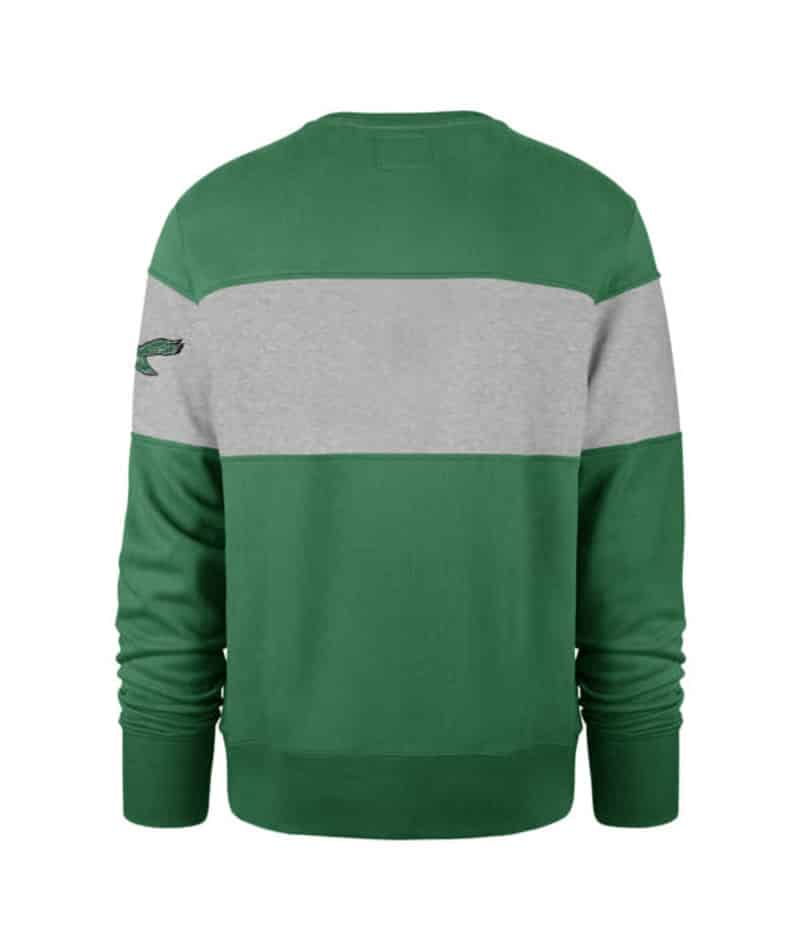 Philadelphia Eagles Men's 47 Brand Classic Green Crew Long Sleeve Sweatshirt - Image 2