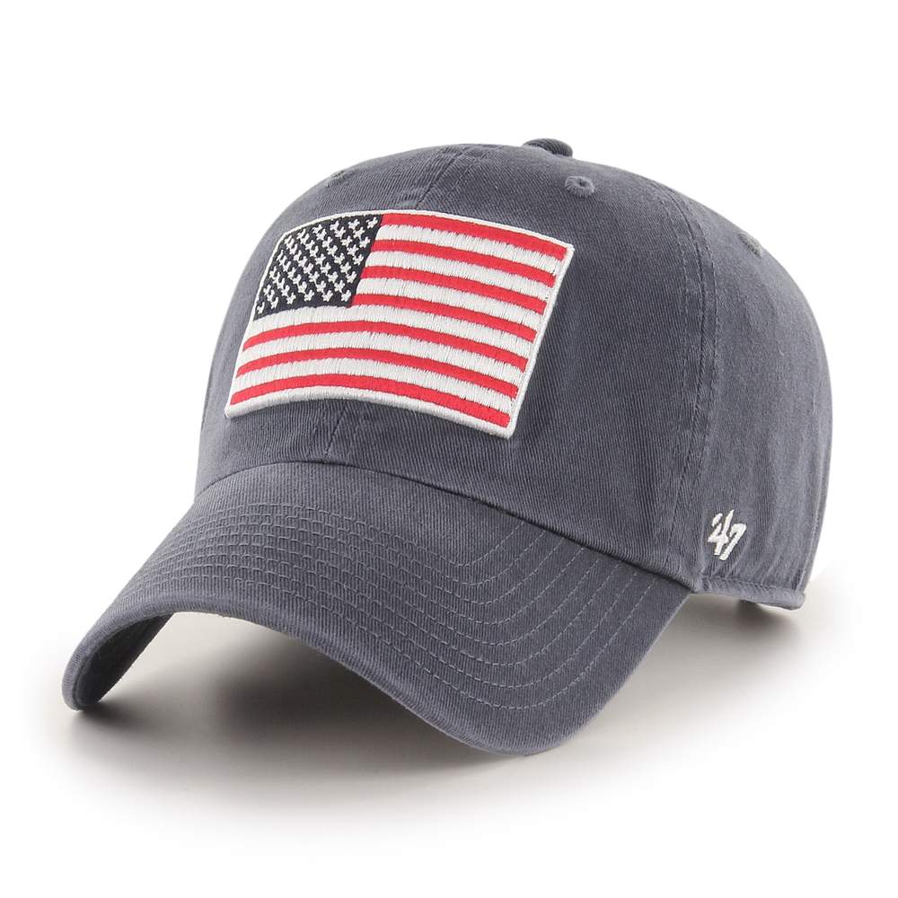Houston Astros 47 Brand Heritage Vintage Navy USA Flag Clean Up Adjustable Hat - Image 3