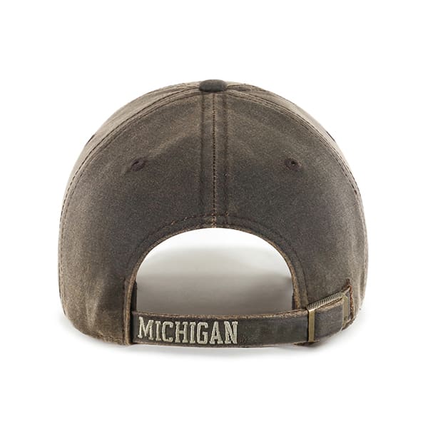 Michigan Wolverines 47 Brand Brown Oil Cloth Clean Up Adjustable Hat - Image 2