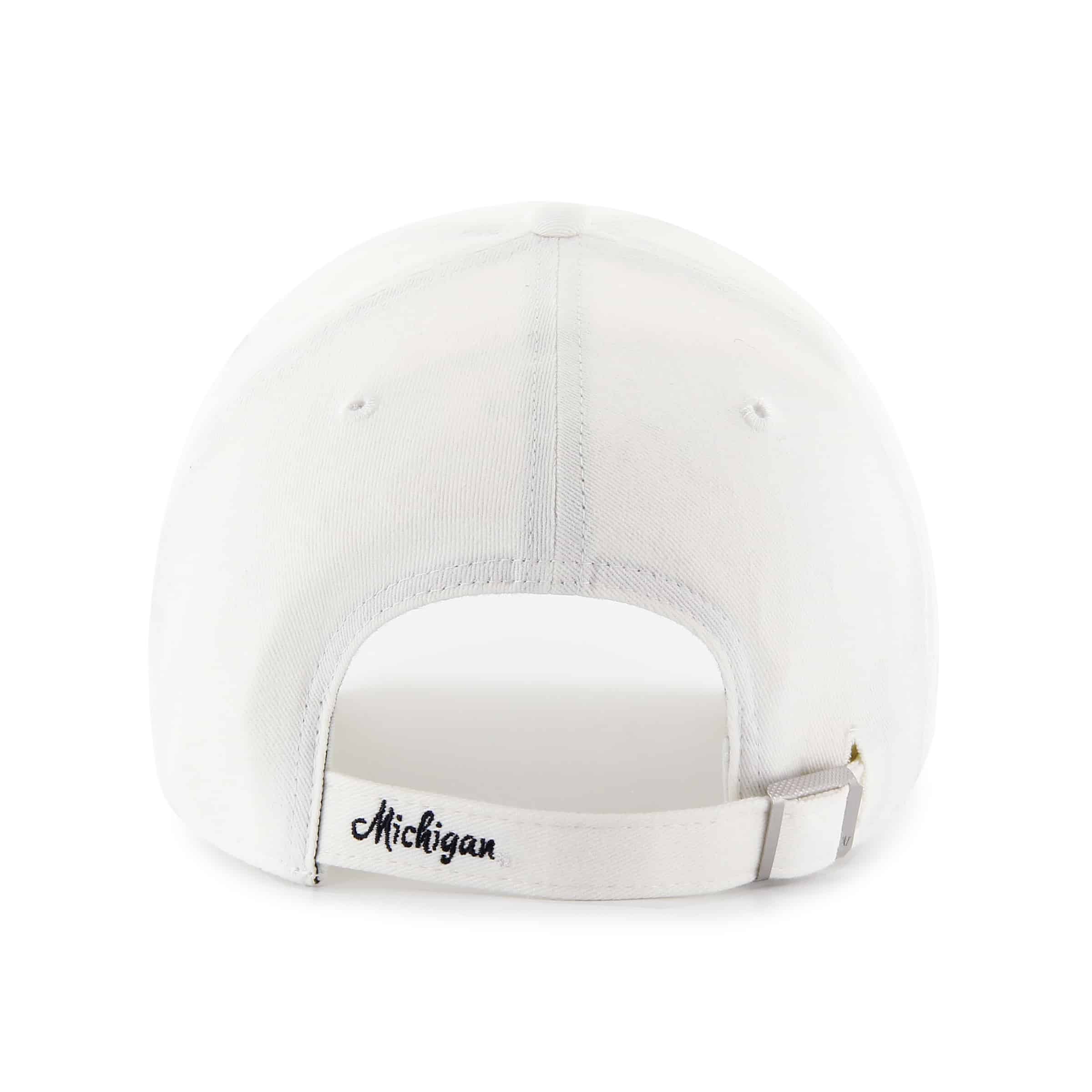 Michigan Wolverines Women's 47 Brand Sparkle White Clean Up Adjustable Hat - Image 2