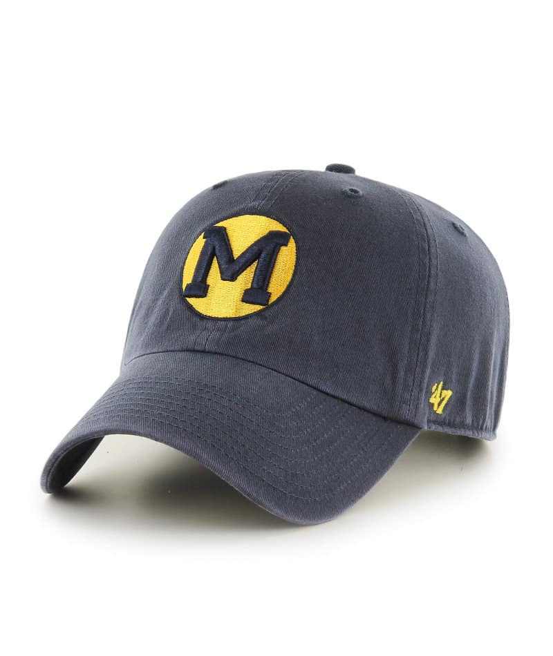 Michigan Wolverines 47 Brand Vintage Clean Up Navy Adjustable Hat