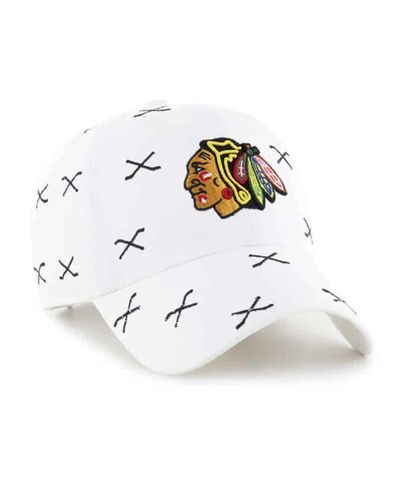 Chicago Blackhawks 47 Brand White Confetti Clean Up Adjustable Hat - Image 3