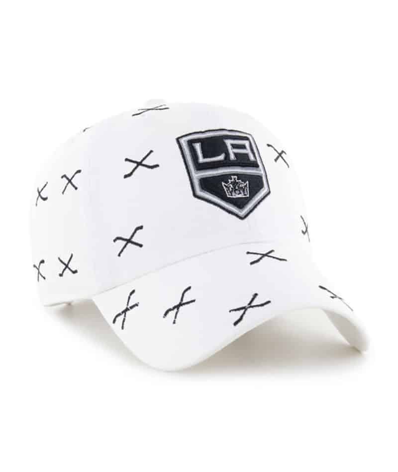 Los Angeles Kings 47 Brand White Confetti Clean Up Adjustable Hat - Image 3