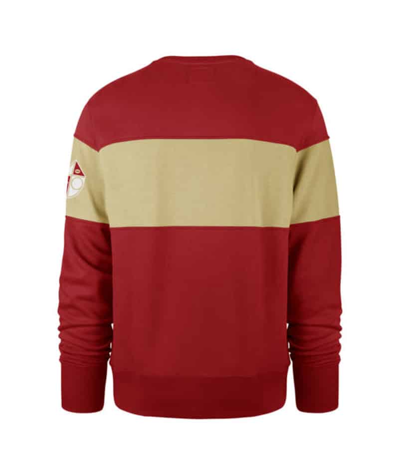 San Francisco 49ers Men's 47 Brand Classic Red Crew Pullover Sweatshirt - Image 2