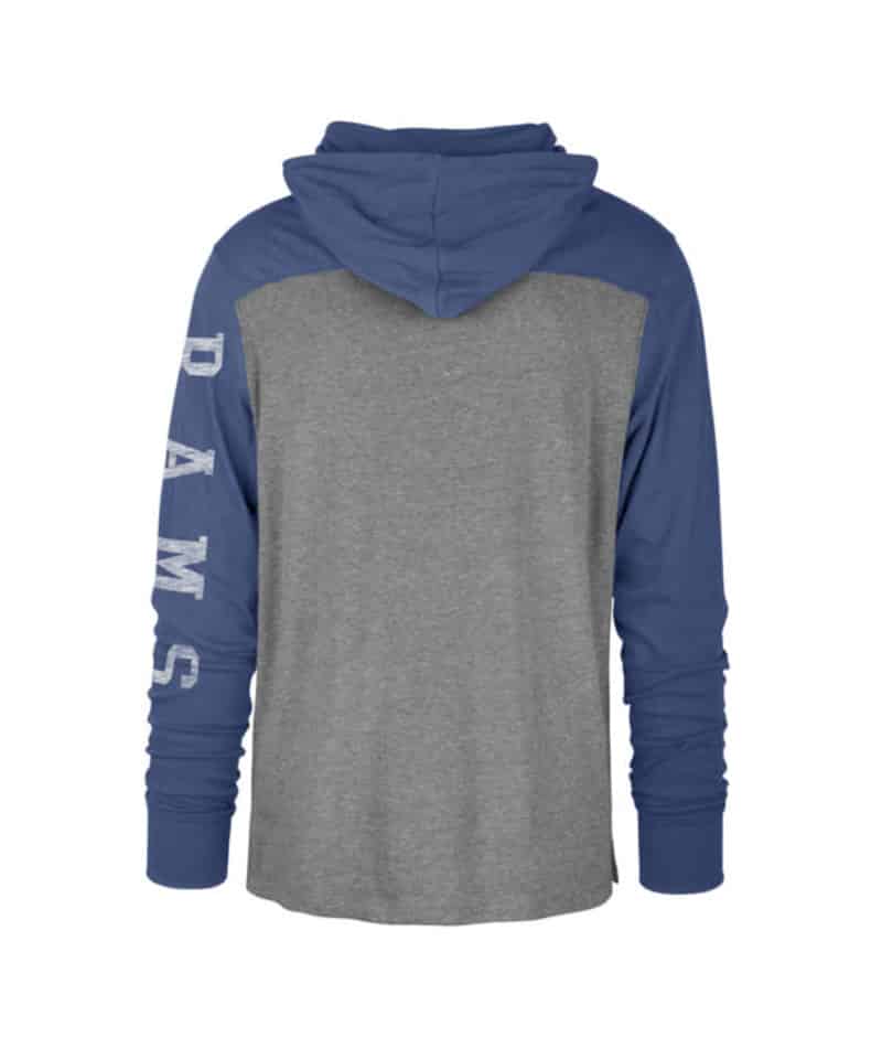 Los Angeles Rams Men's 47 Brand Gray Long Sleeve Pullover Hoodie T-Shirt Tee - Image 2