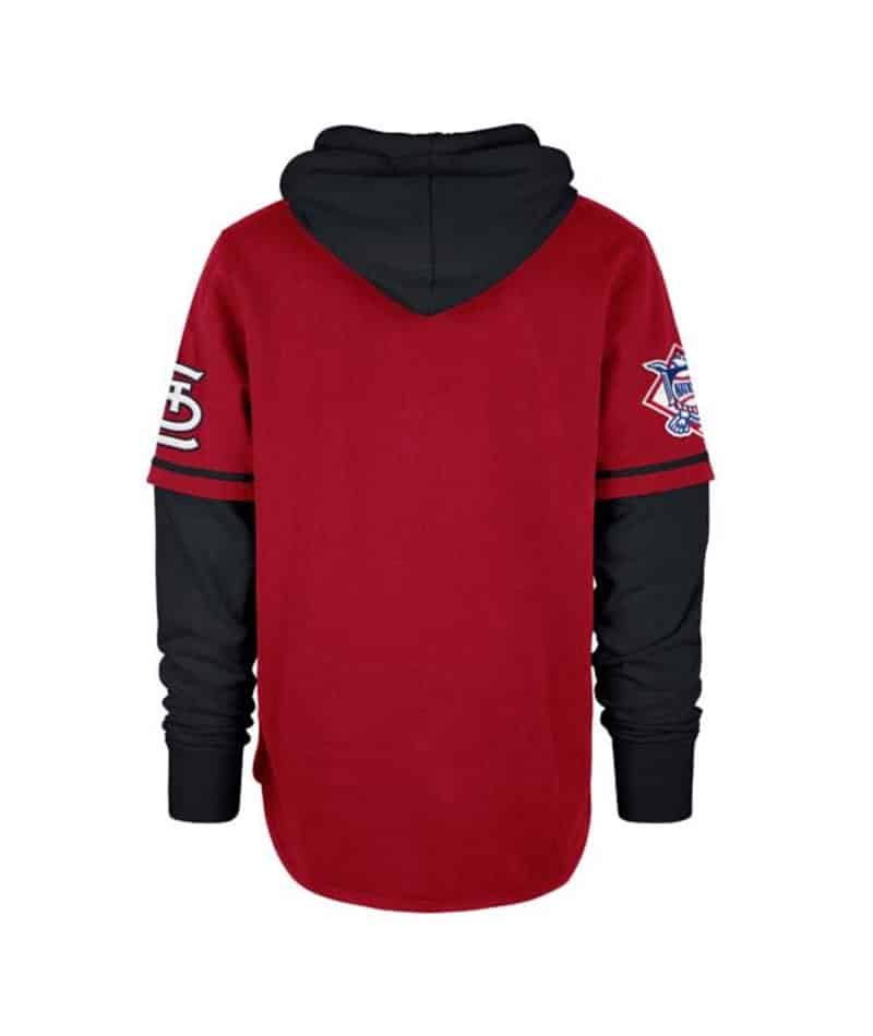 St. Louis Cardinals Men's 47 Brand Red Shortstop Pullover Hoodie - Image 2