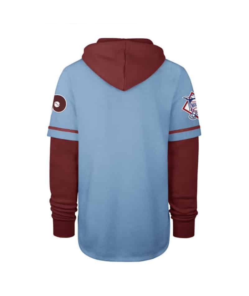 Philadelphia Phillies Men's 47 Brand Cooperstown Carolina Blue Shortstop Pullover Hoodie - Image 2