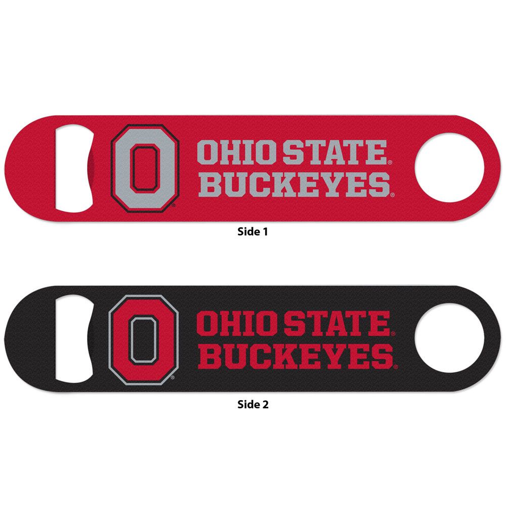 Ohio State Buckeyes Red Black Metal Bottle Opener 2-Sided