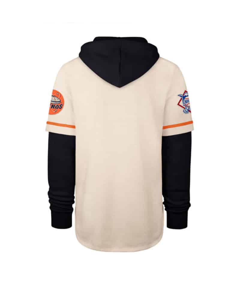 Houston Astros Men's 47 Brand Cooperstown Cream Shortstop Pullover Hoodie - Image 2