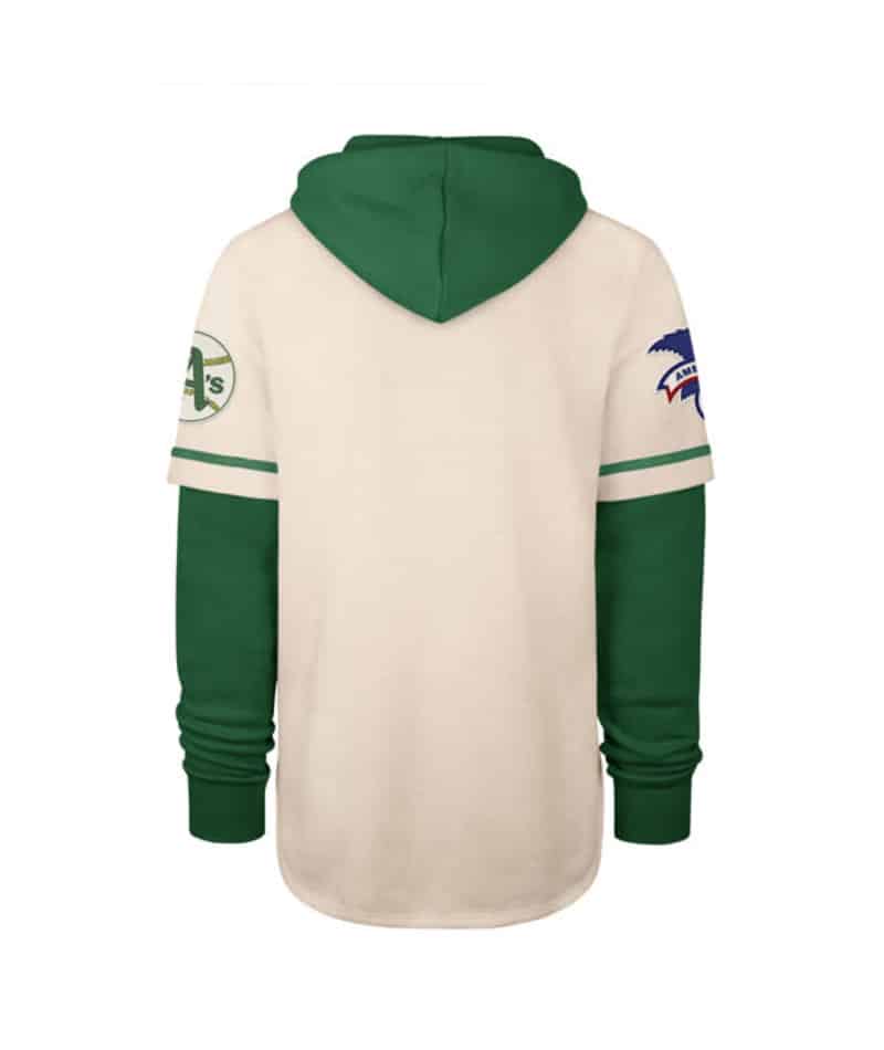 Oakland Athletics Men's 47 Brand Cooperstown Cream Shortstop Pullover Hoodie - Image 2
