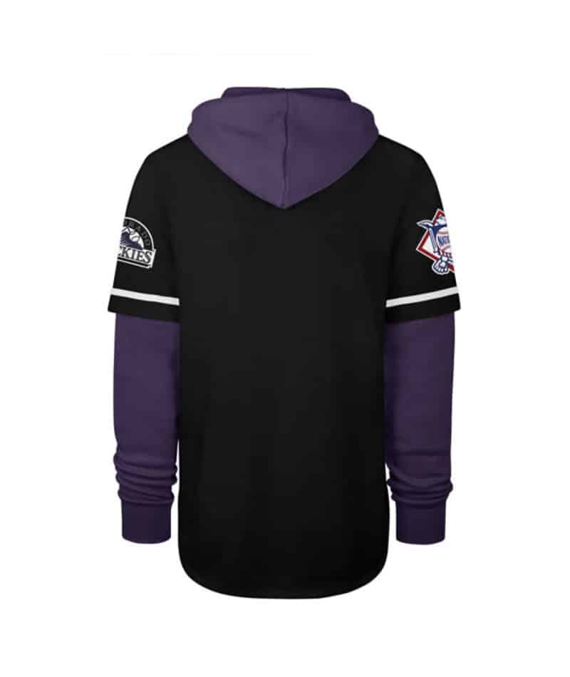 Colorado Rockies Men's 47 Brand Black Shortstop Pullover Hoodie - Image 2