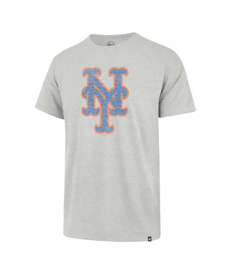 New York Mets Men's 47 Brand Vintage Gray Franklin T-Shirt Tee