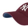 New York Yankees 47 Brand Dark Maroon Ballpark Clean Up Adjustable Hat - Image 2