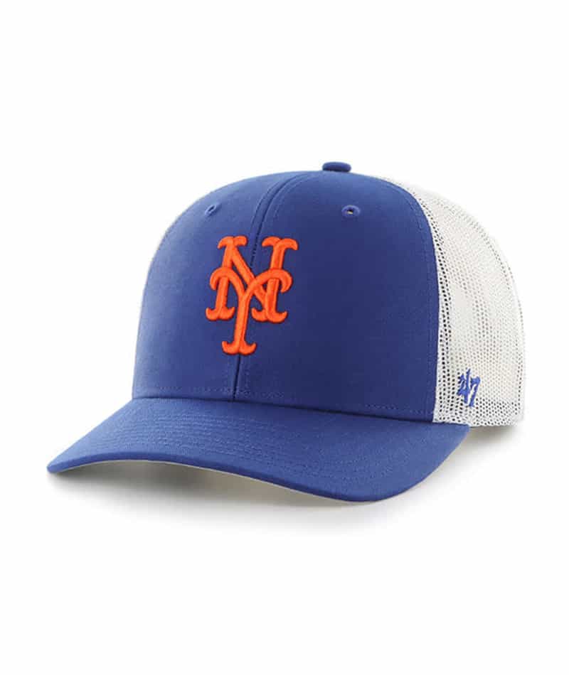 New York Mets 47 Brand Trucker Blue White Mesh Snapback Hat