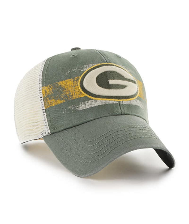 Green Bay Packers 47 Brand Interlude Vintage Green MVP Mesh Snapback Hat - Image 3