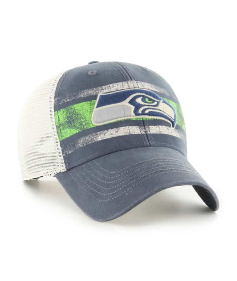Seattle Seahawks 47 Brand Interlude Vintage Navy MVP Mesh Snapback Hat - Image 3