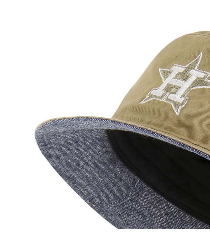Houston Astros 47 Brand Khaki Chambray Ballpark Bucket Hat - Image 2