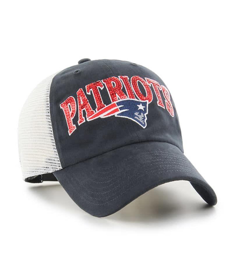 New England Patriots Women's 47 Brand Navy Sparkaloosa Mesh Snapback Hat - Image 3
