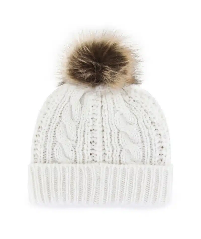 Detroit Red Wings Women's 47 Brand White Cream Meeko Cuff Knit Hat - Image 2