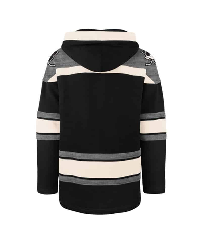 Anaheim Ducks Men's 47 Brand Jet Black Pullover Jersey Hoodie - Image 2