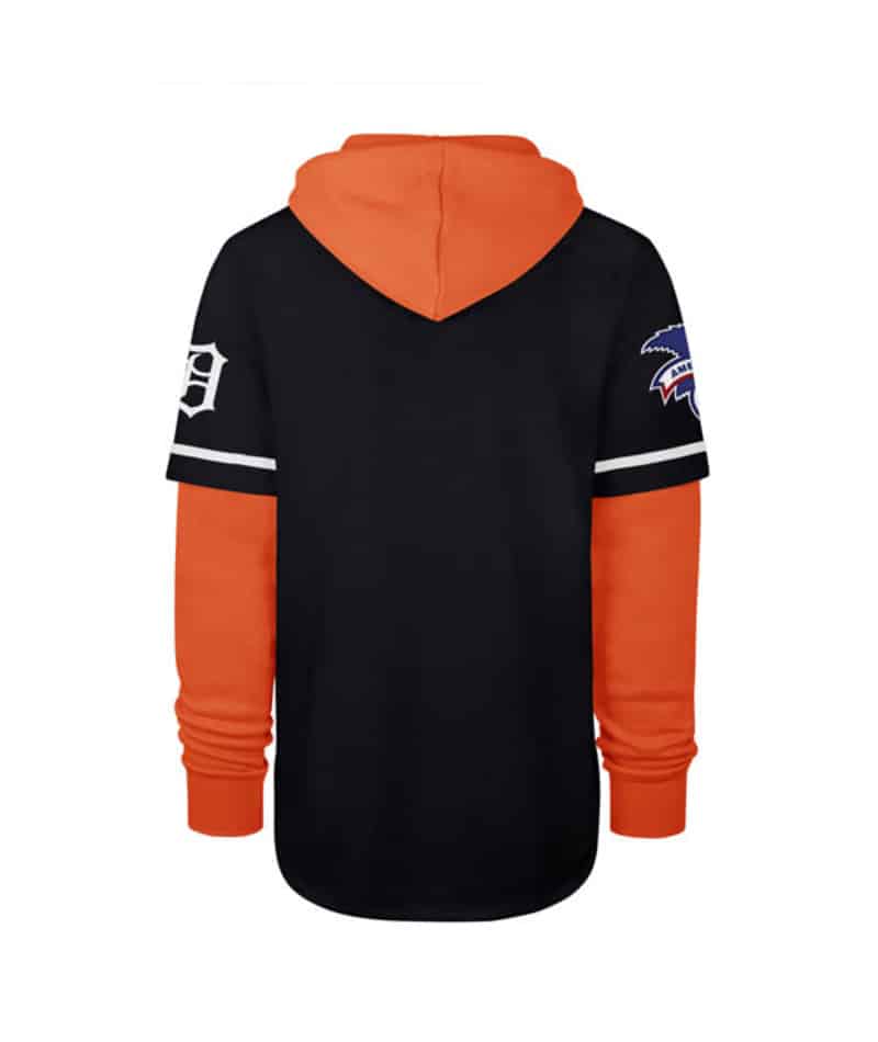 Detroit Tigers Men's 47 Brand Navy Orange Shortstop Pullover Hoodie - Image 2