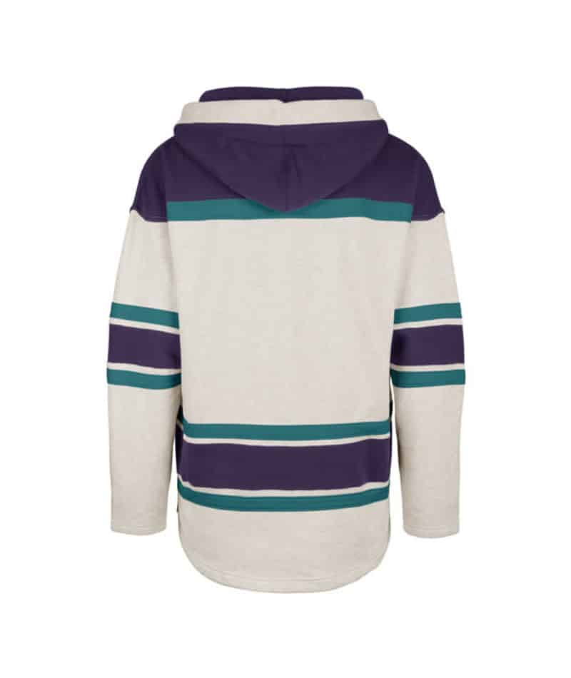 Anaheim Ducks Men’s 47 Brand Vintage Oatmeal Pullover Jersey Hoodie - Image 2
