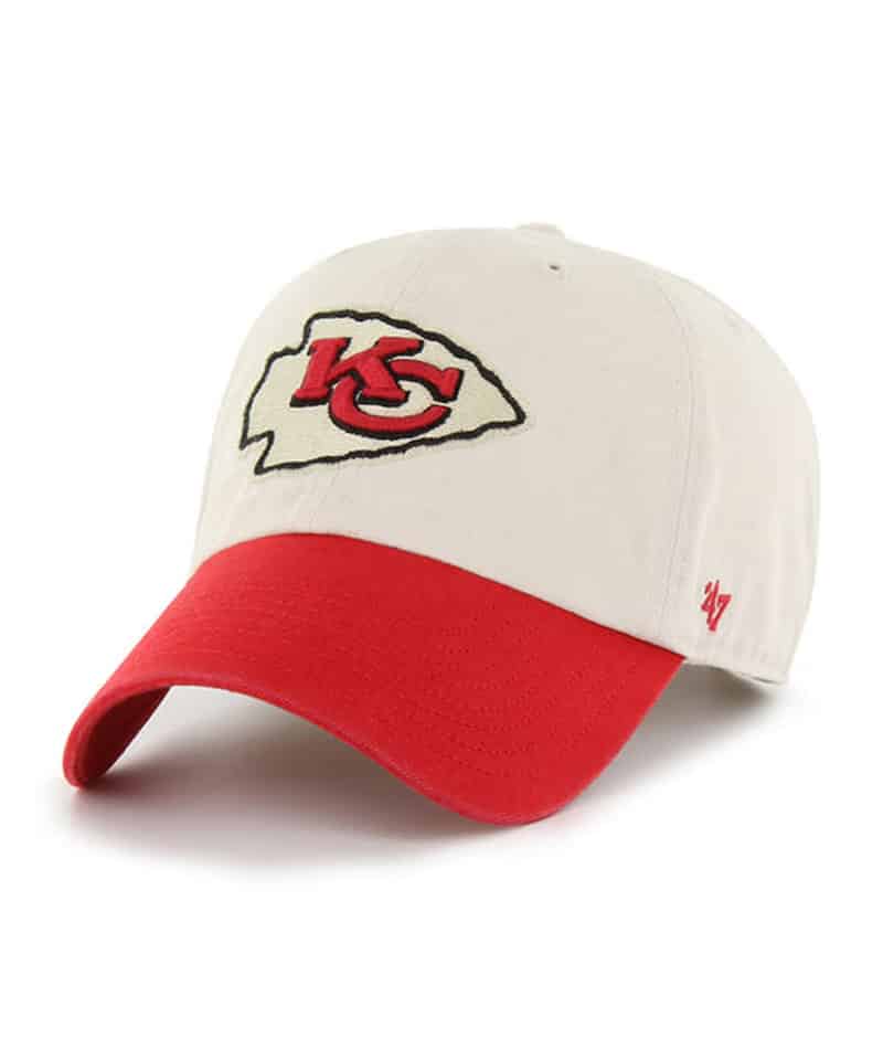 Kansas City Chiefs 47 Brand Bone Red Clean Up Adjustable Hat - Image 3