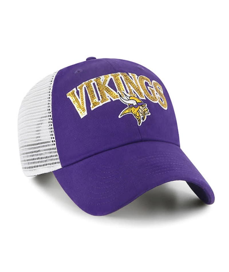 Minnesota Vikings Women's 47 Brand Sparkaloosa Purple Clean Up Mesh Snapback Hat - Image 3